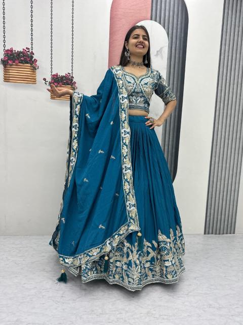 Tapi 311 chinon Blue Designer lehenga choli in Pune